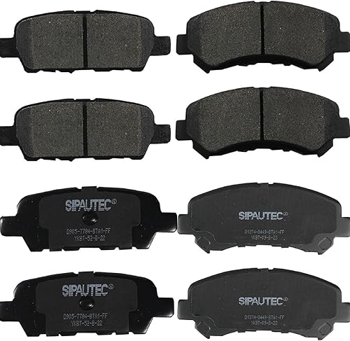 Miniatura 97 de Juego de pastillas de freno delanteras y traseras de 4 ruedas de repuesto de pastillas de freno de disco de cerámica para Nissan Pathfinder