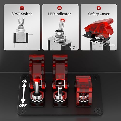 Miniatura 9 de Interruptor de arranque de botón pulsador de 12 V 50 A, interruptor de encendido de arranque momentáneo del motor, 12 voltios, 50 amperios, LED
