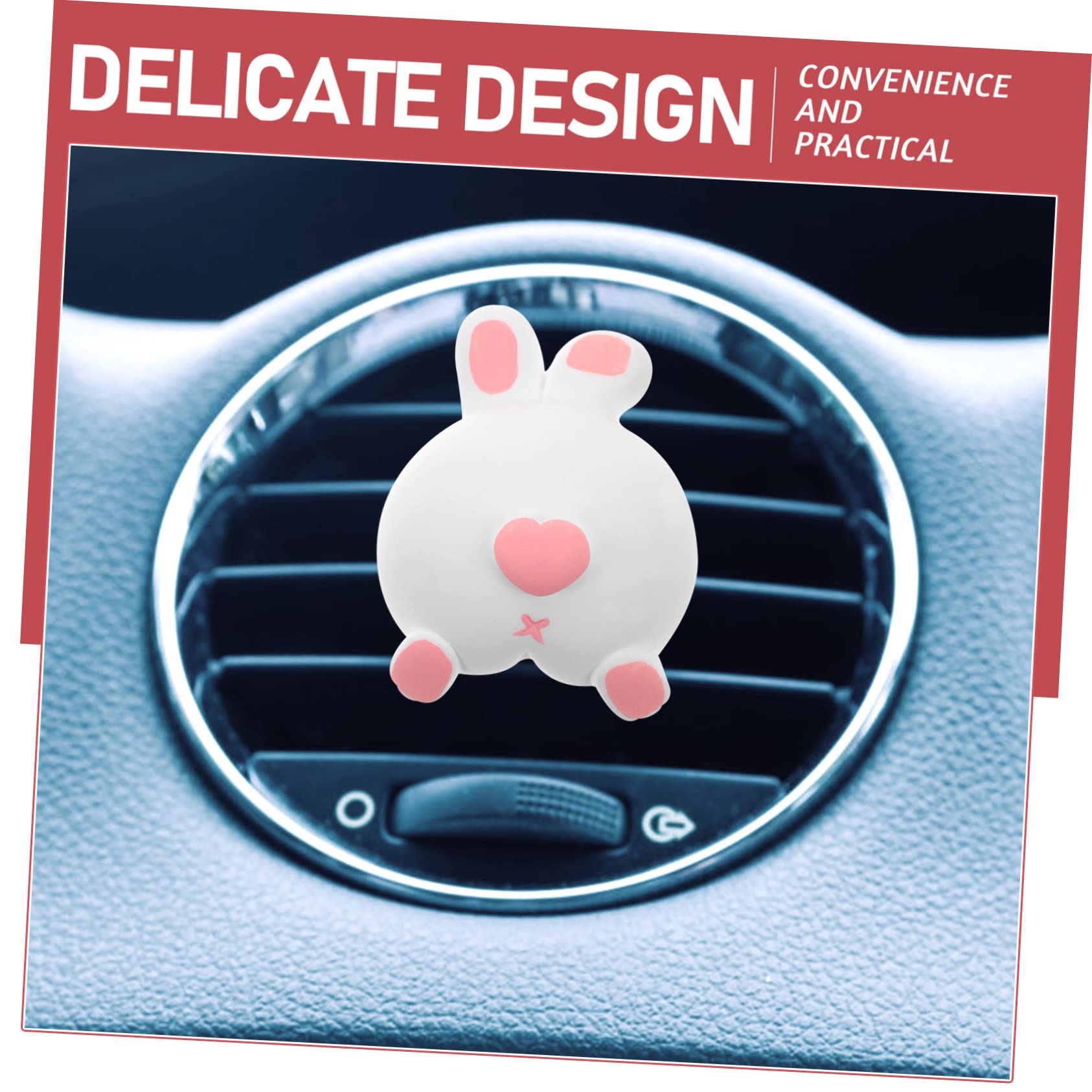 PartyKindom 5pezzi Clip Per Auto Forma Di Animale Decorazione Ventilazione Per Auto Diffusore Di Profumo Adorable Rabbit Butt Facile Da Usare e Resistente