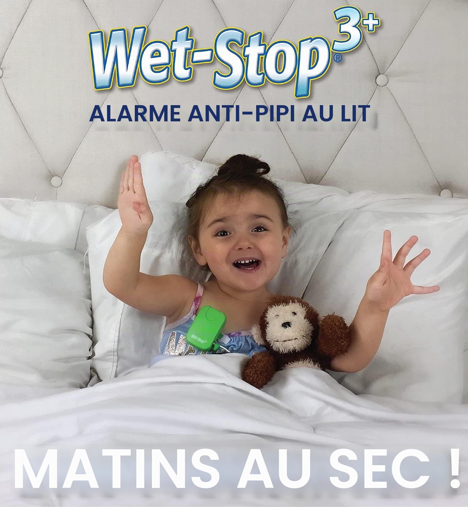 Wet-Stop Wet-Stop Lot de 3 Kits d'alarme Anti-énurésie avec alèse imperméable pour garçons et Filles Séchage de l'énurésie Pendant Plus de 35 Ans Vert