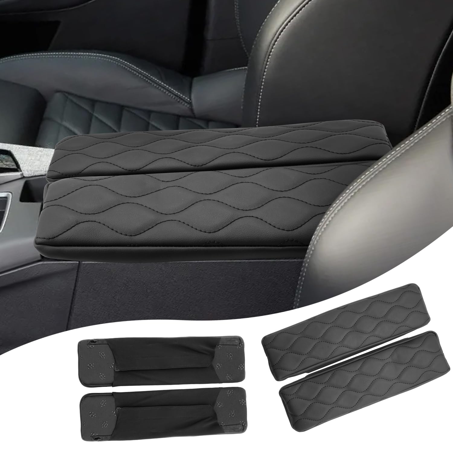 Ruiya Compatibile con 2025 2026 Peugeot 3008 GT Allure E-3008 | 5008 E-5008 Copri Bracciolo, Copertura per Bracciolo Centrale Copri Braccio Copertura Protezion Bracciolo Protezione e3008 Accessori