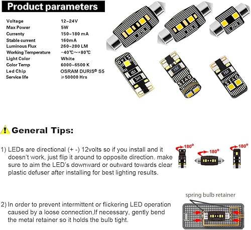 Miniatura 6 de PL9140A - Kit de luces LED para interiores de repuesto para Volkswagen Golf GTI R32 MK4 1997-2004, bombillas de cúpula blanca de xenón sin errores