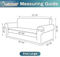 Vista 5 de Asnomy Couch Covers for 3 Cushion Couch Stretch Sofa Covers Slipcovers, Pet Protector Furniture Covers for Dogs Cats Spandex Jacquard Fabric Small