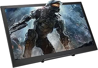 Monitor portátil de 15,6 ", monitor de computador de tela ips 1080 p, monitor externo ultrafino com mini hdmi, suporte 4 k uhd, alto-falante embutido 2 wx2, para série raspberry pi, para ps3, para ps4