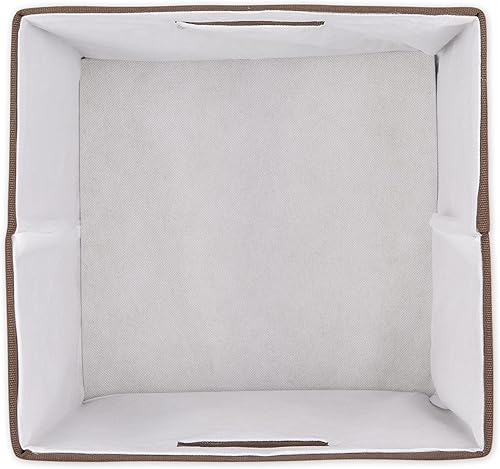 Miniatura 2 de DII Cubo de almacenamiento plegable de poliéster, sólido, ligero y duradero, cuadrado grande, 13 x 13 x 13 pulgadas, color marrón corteza