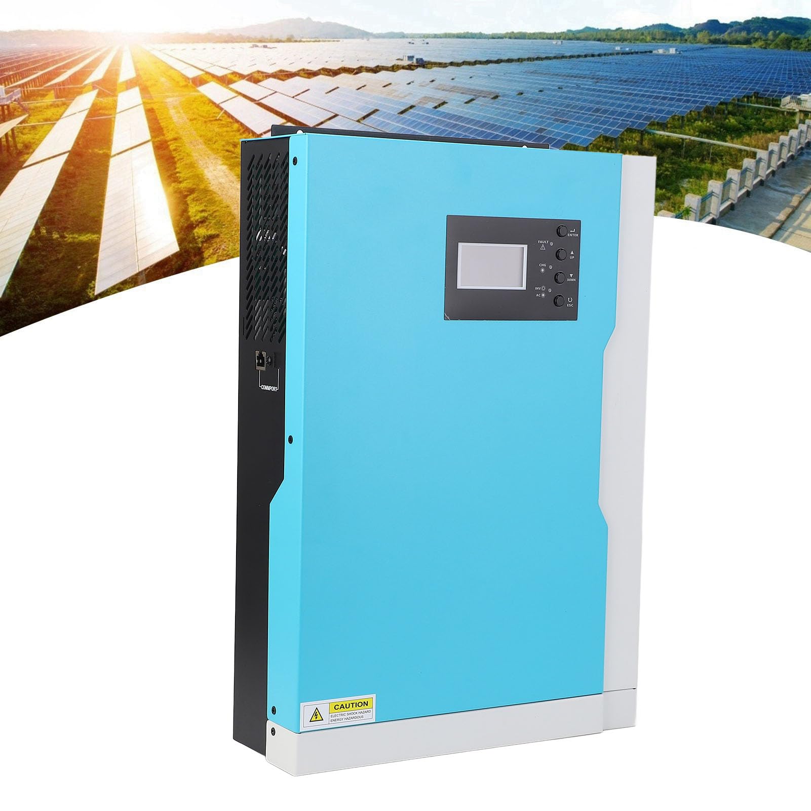 Cocoarm Solar-Wechselrichter-Ladegerät, Reiner Sinus-Solar-Hybrid-Wechselrichter, 3500 W, 230 VAC, MPPT-Controller, LCD, 24 V, Batterielos, für Zuhause, Wohnmobil, Carport, PV-Bac