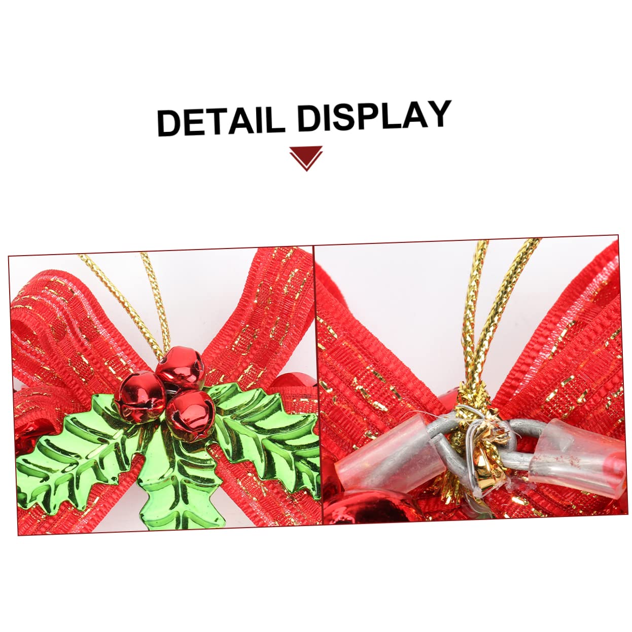 Amosfun 3piezas Guirnalda Navideña De Cascabeles Decoración Colgante para Hogar Adorno Floral para Fiestas y Eventos para Interiores y Exteriores