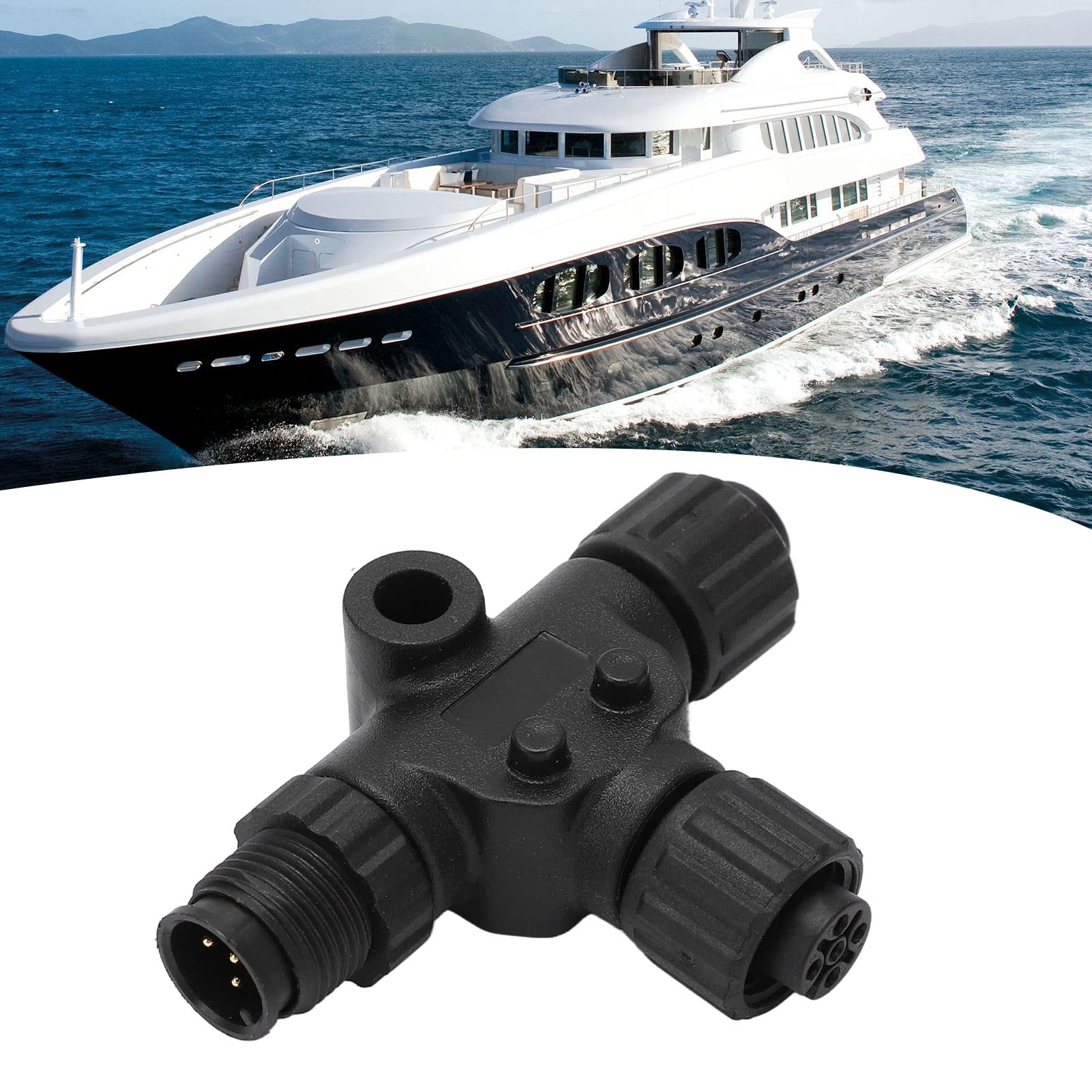 T-Stück für NMEA 2000, T-Verbinder für NMEA 2000 (N2K) Rückgratkabel, Universell, Haltbar und Öl- und Meerwasserbeständig