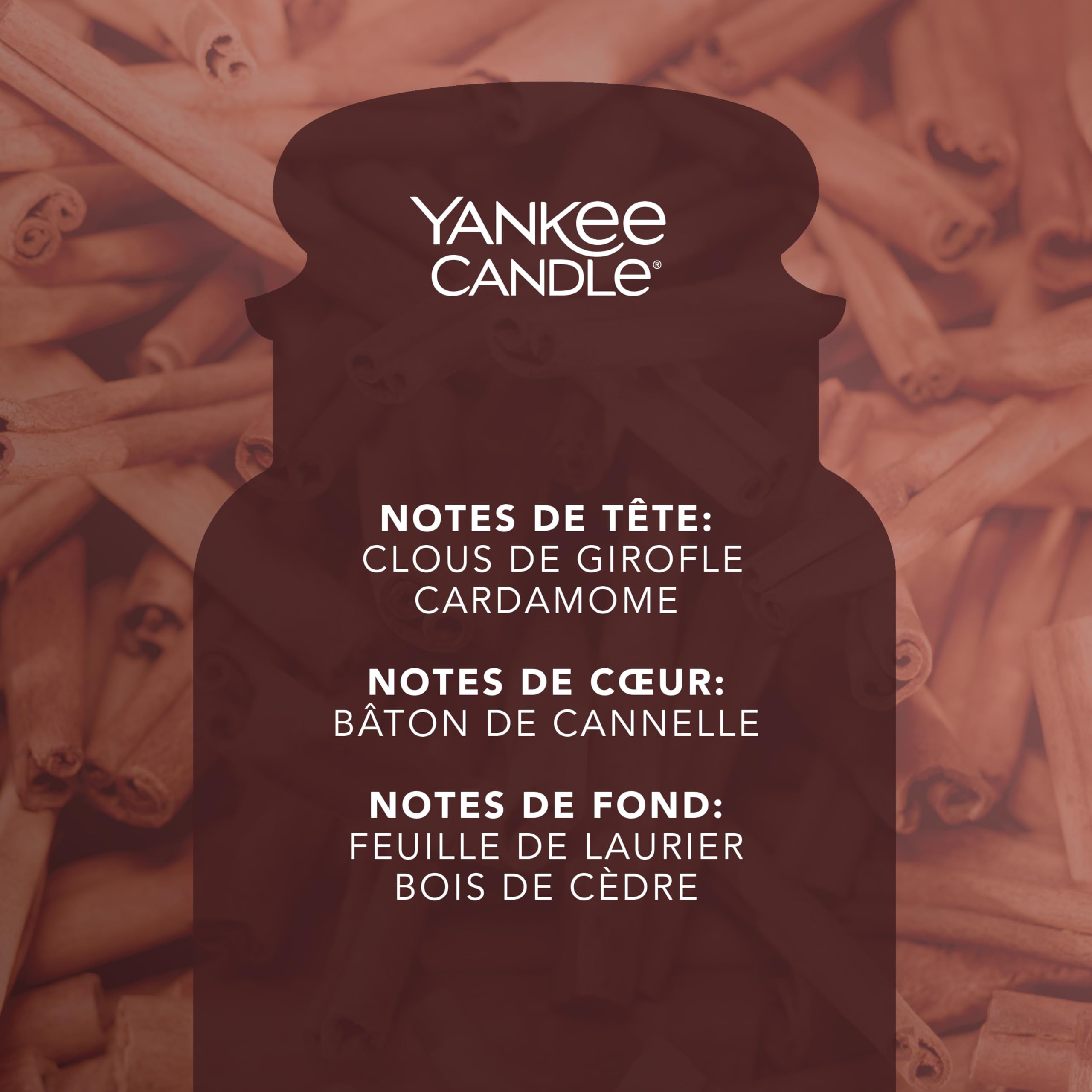 Yankee Candle bougie parfumée Bâton de cannelle | Format jarre | Bougie longue durée jusqu’à 150 heures de combustion | Cadeau parfait pour femme