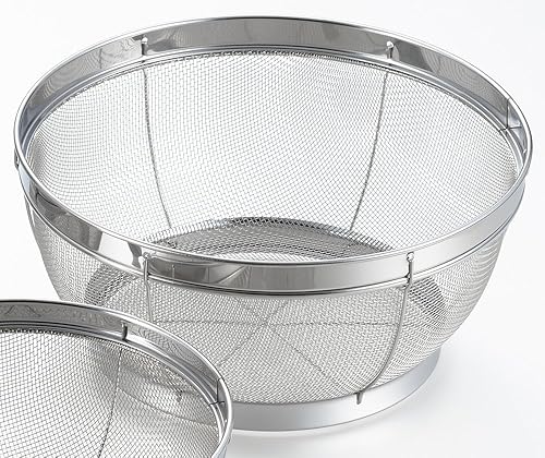 Miniatura 2 de Yoshikawa YJ2108 Colander, Made in Japan, 6 pcs, Silver, 5.1, 6.5, 7.5, 7.5, 7.5, 7.5, 7.5, 8.7, 9.8 inches (13, 15, 16.5, 19, 22, 25 cm), Stainless