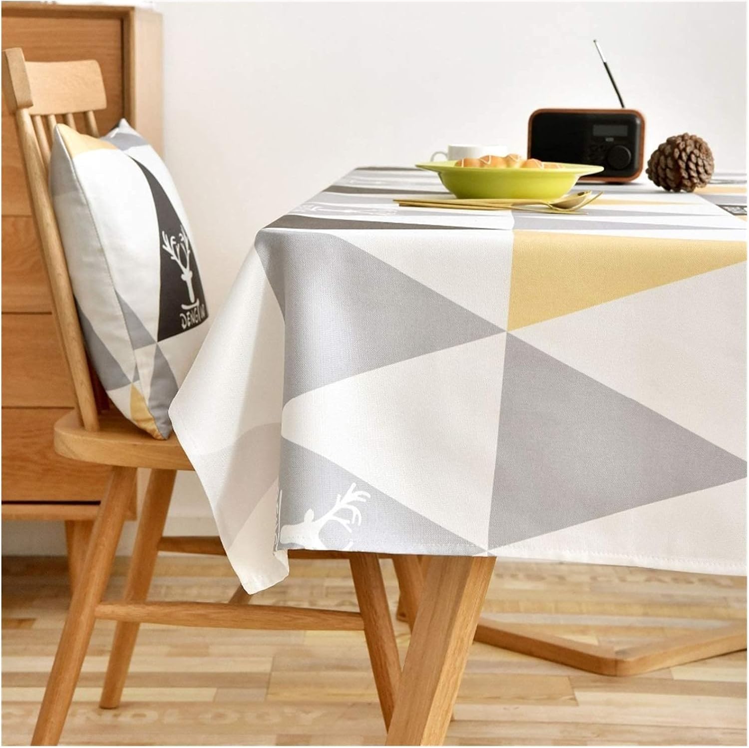 Living Room Accessories Stain Resistant Tablecloths Waterproof Tablecloth Wedding Birthday Party Table Cover Rectangle Desk Cloth Reindeer Geometric Tea Cloth Decorac