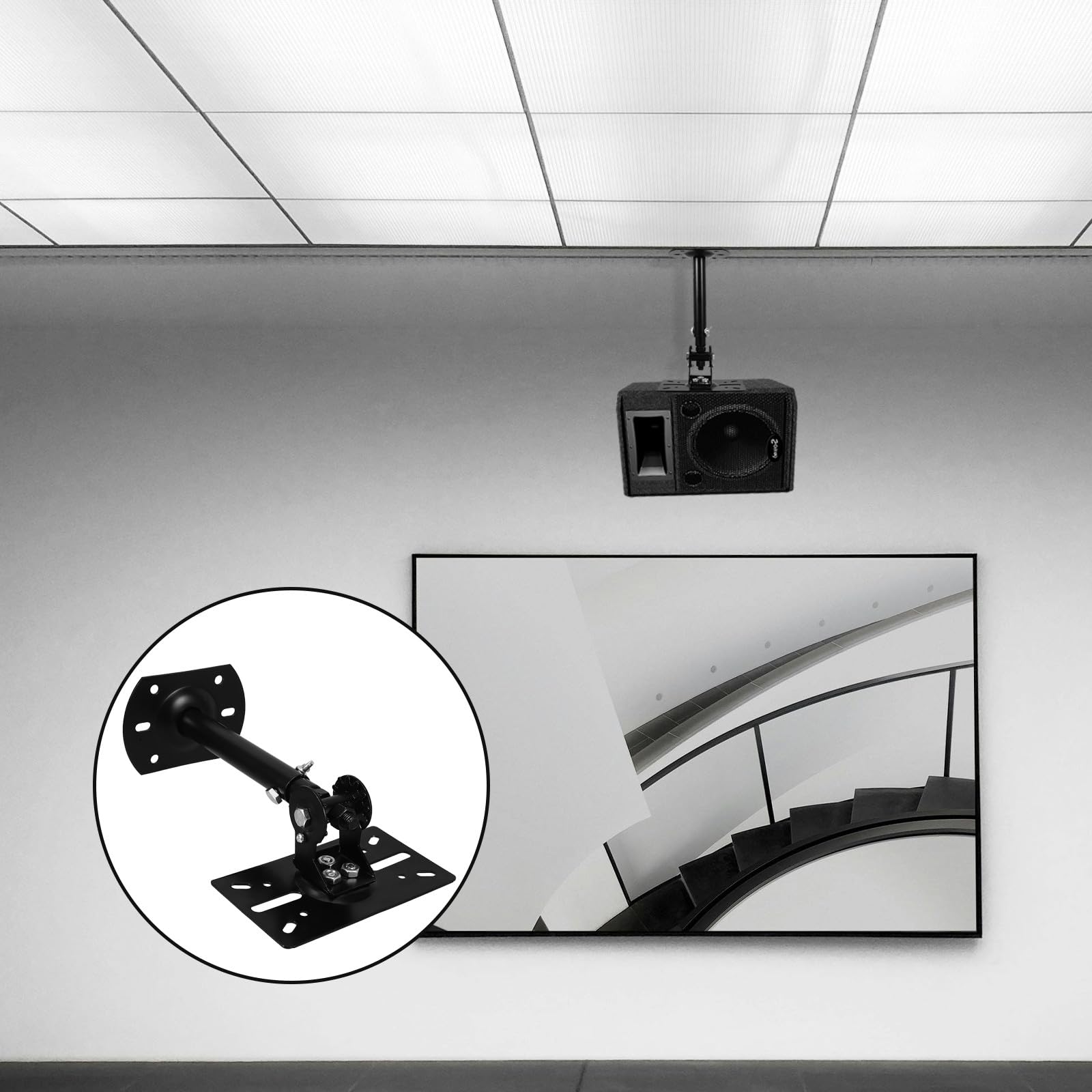 Support de Haut-parleur Réglable en Fer, Montage Mural et Plafond