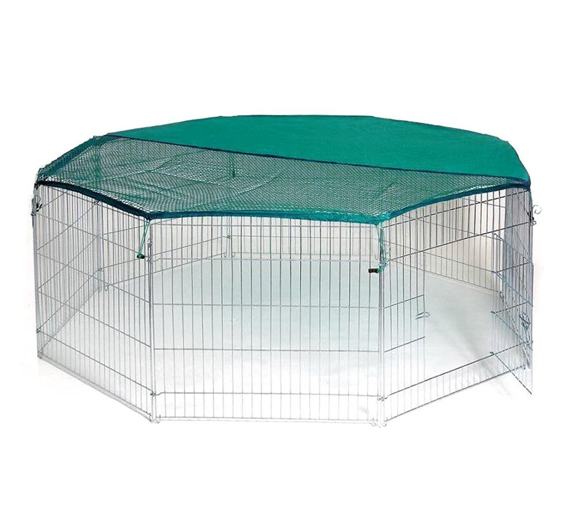 26477 Recinto Ottagonale da Esterno per Animali Piccola Taglia con Parasole. Media Wave Store