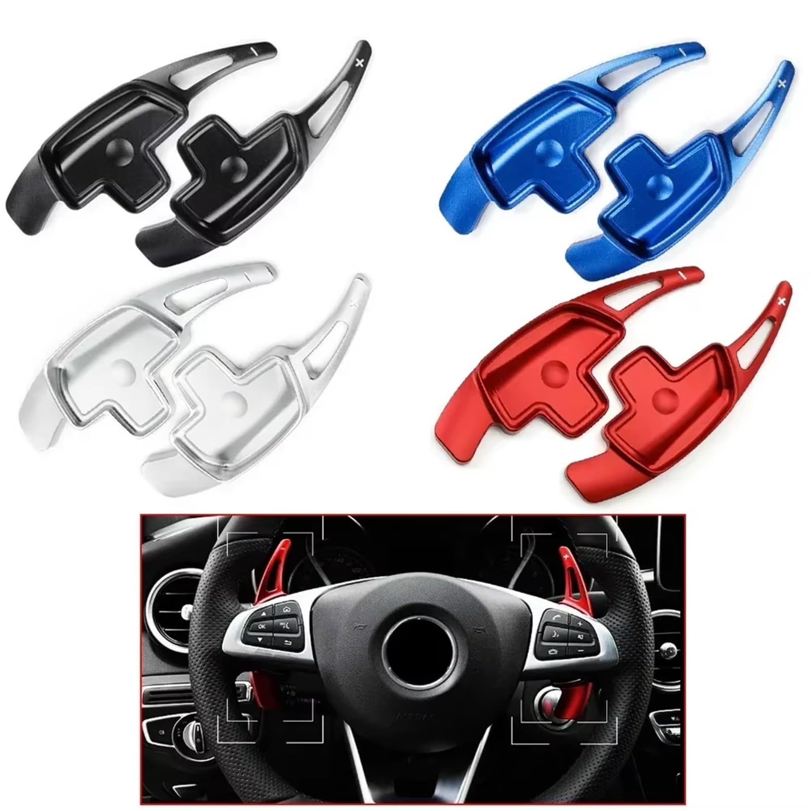 Set Palettes Volant Compatible Avec Benz Pour Classe C 2015-2021 Pour CLS 350 550 2014-2021 Pour GLA X156 250 2017-2021 Palette De Changement De Volant
