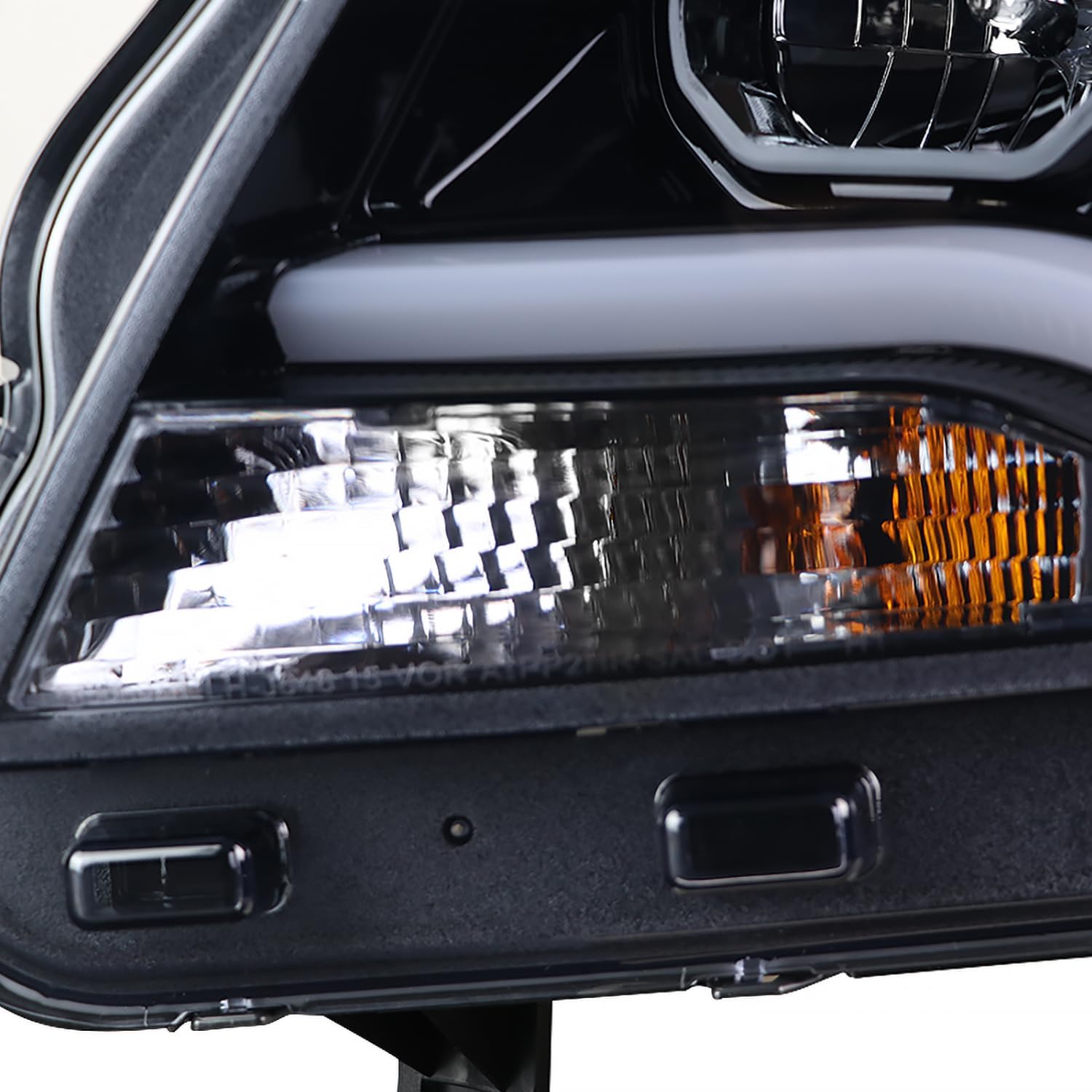 SPEC-D TUNING Glossy Black Smoke LED Light Bar Projector Headlights Compatible with 2015-2022 Chevy Colorado, Left + Right Pair Headlamps Assembly