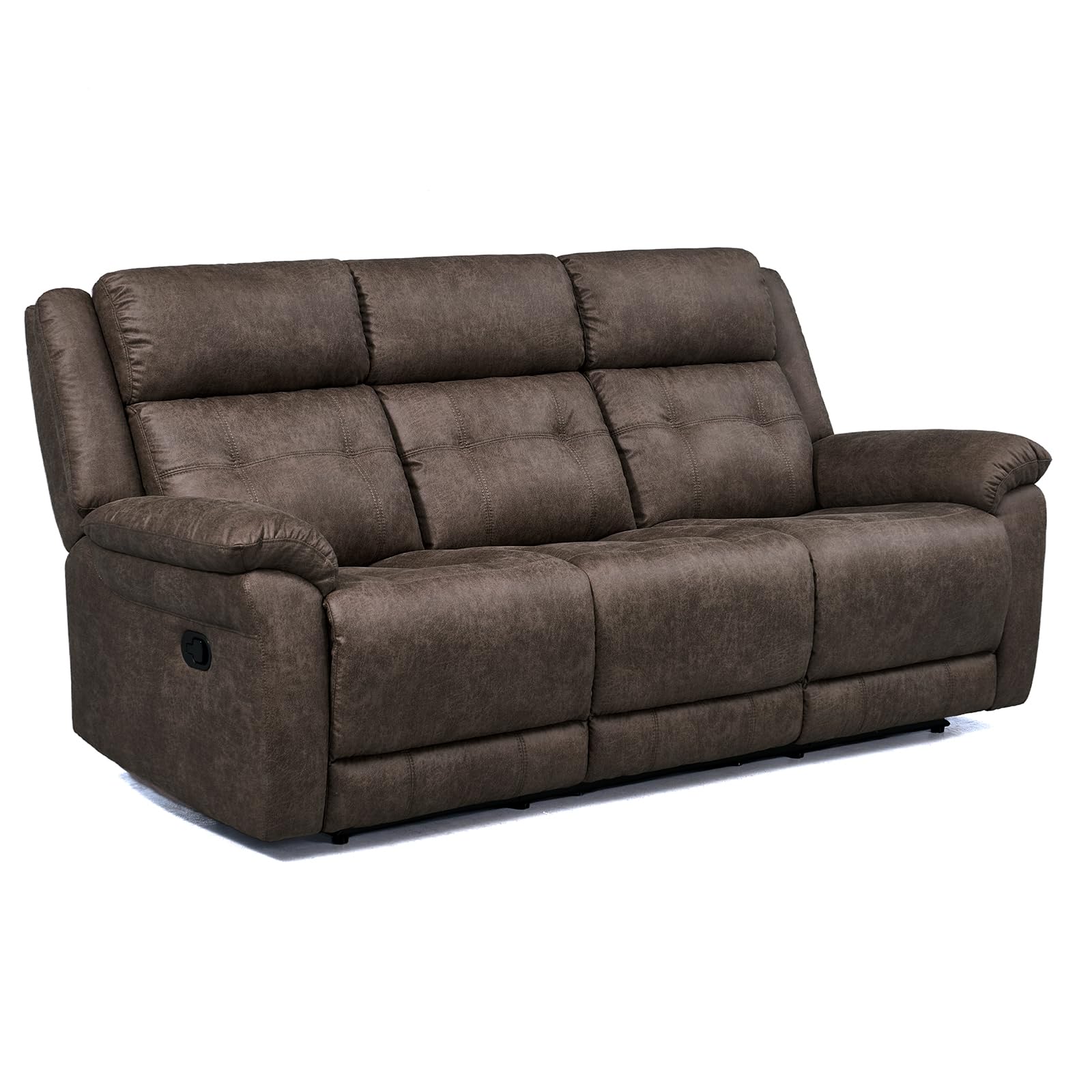 Oversized Manual Recliner Sofa 86 Extra Wide 3 Seater Reclining Couch for Living Room Dual Pull Handle Recliners