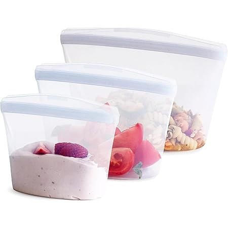 Stasher Reusable Silicone Storage Bag, Food Storage Container, Microwave and Dishwasher Safe, Leak-free, Bundle 3-Pack Bowls, Clear