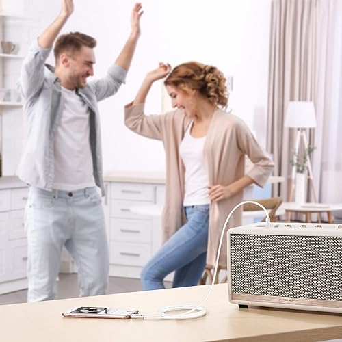 Miniatura 6 de SYNCWIRE Cable auxiliar de nailon trenzado de 0.138 in, cable de audio auxiliar macho a macho (10 pies9.8 ft, sonido de alta fidelidad), cable