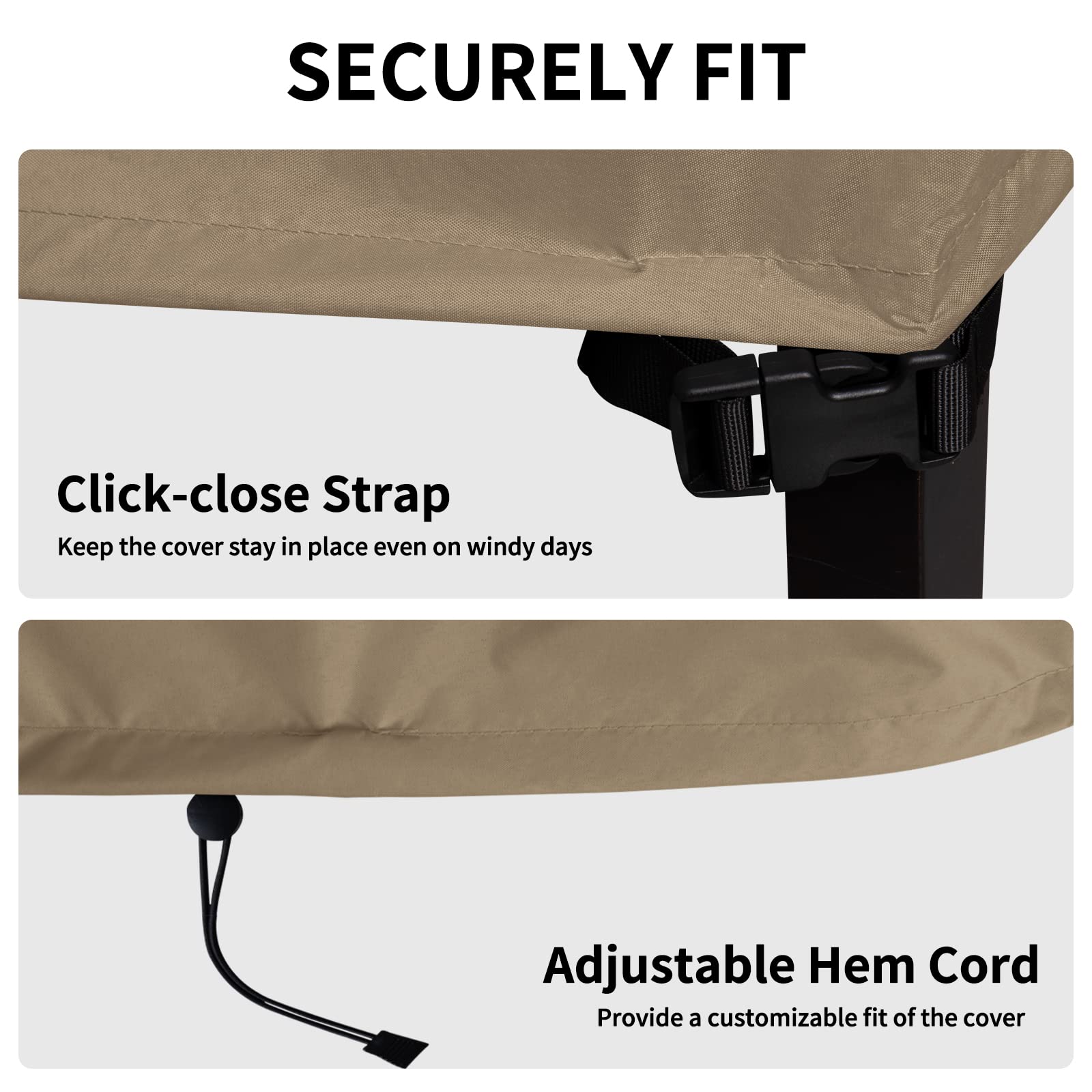 Easy-Going Funda impermeable para tumbona Oxford de poliuretano para exteriores (paquete de 2, 78 pulgadas de ancho x 35.5 pulgadas de profundidad x 33 pulgadas de alto, camello)