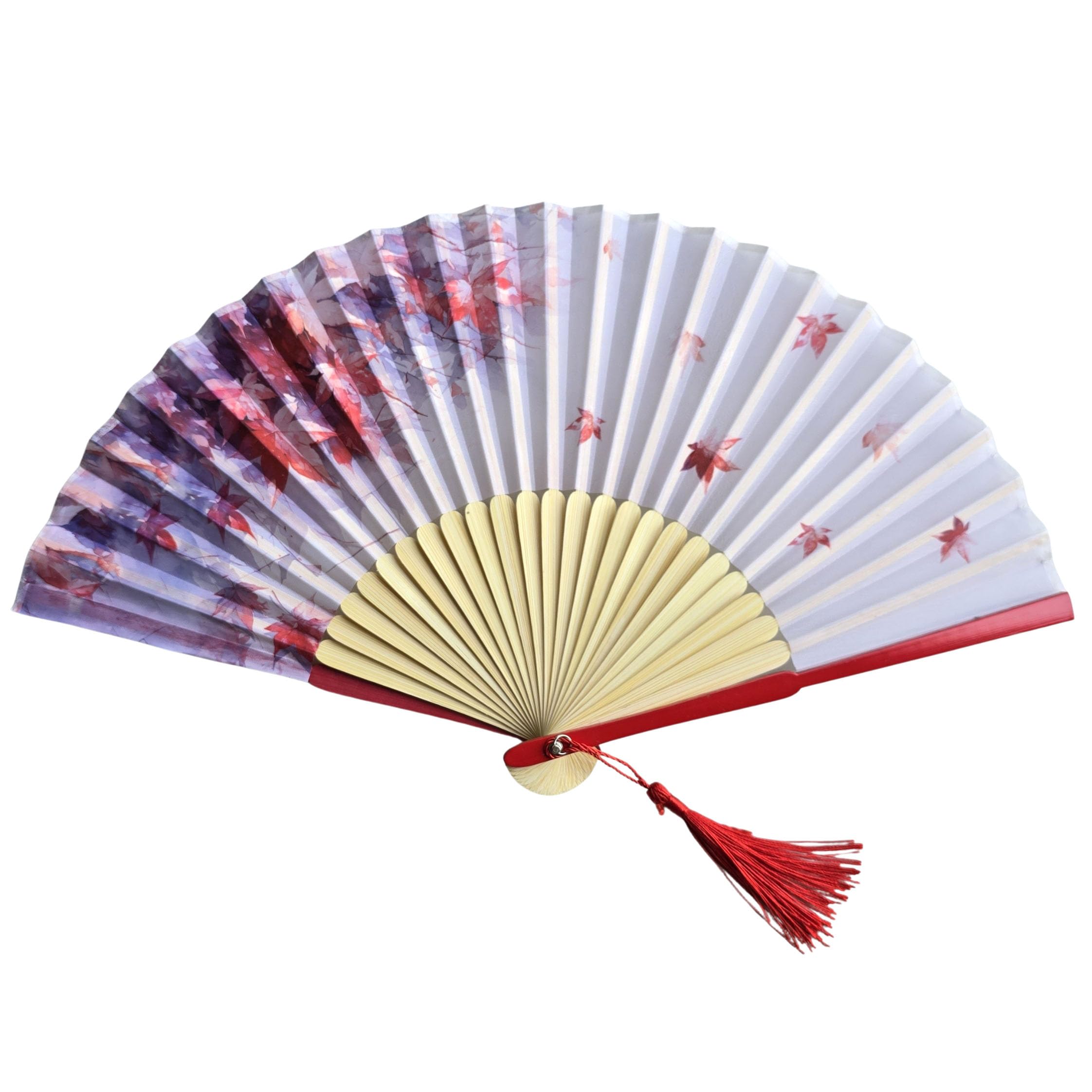 GFM® Bamboo Silk Handheld Folding Hand Fan for Summer, Wedding, Party Favour (FLSLK-CH-65)