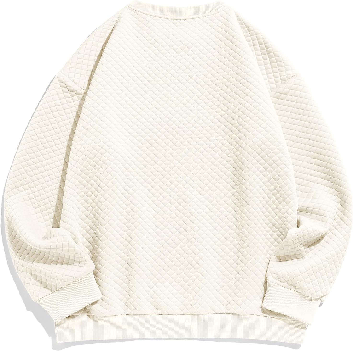 ZAFUL Mens Crewneck Sweatshirts Solid Color Long Sleeve Waffle Panttern Texture Casual Loose Pullover - Image 3