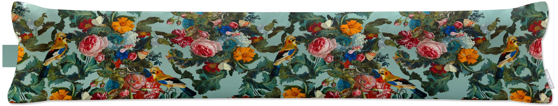 Izabela Peters Blue Surf Luxurious Eco-Friendly Draught Excluder - Birds In Paradise - Standard - Window Door Seal, Fabric Draft Excluder Cushion Stopper For Door Bottom