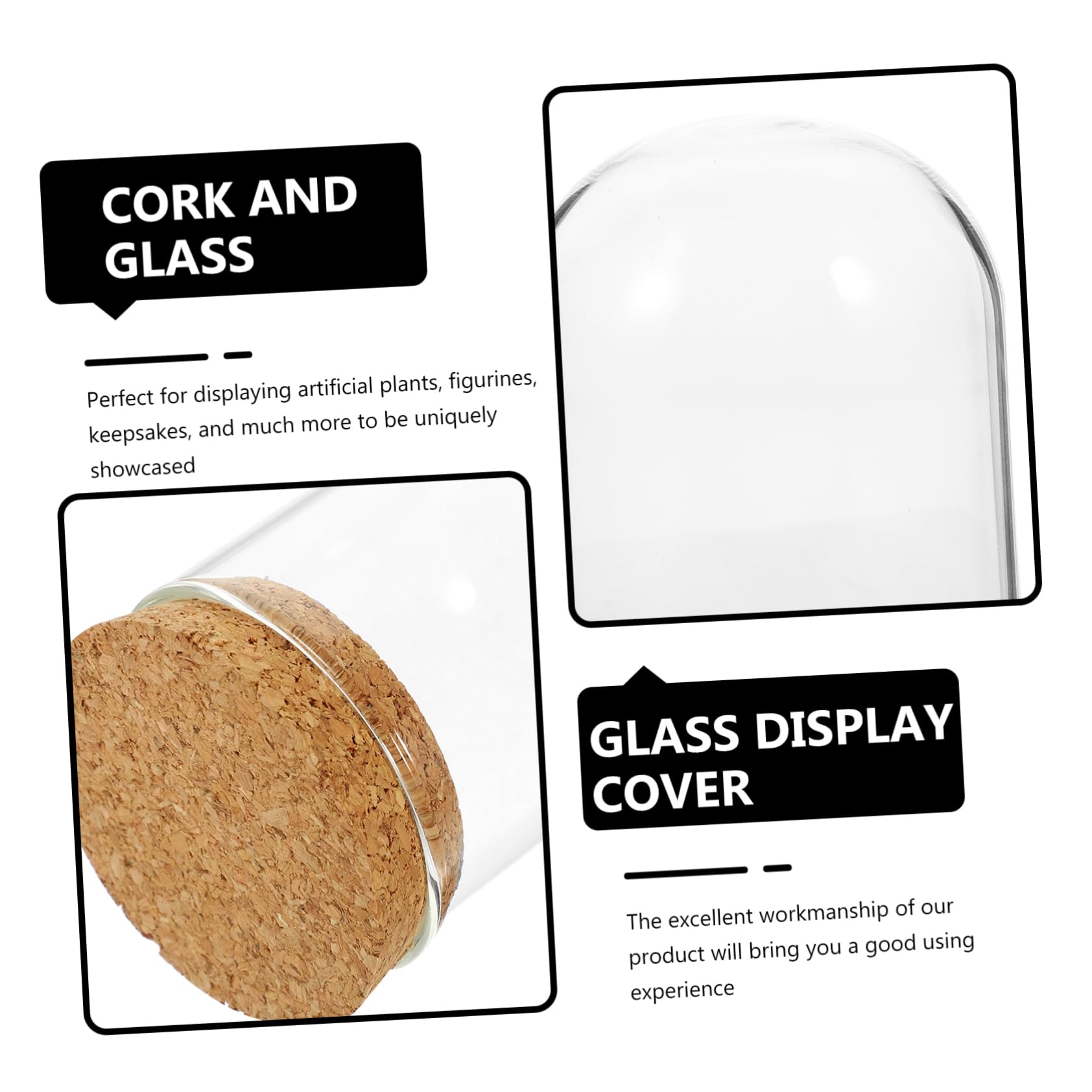 Mobestech Glasabdeckungen Mit Korkdeckel - Display Glocken Für Deko & Konservierte Blumen