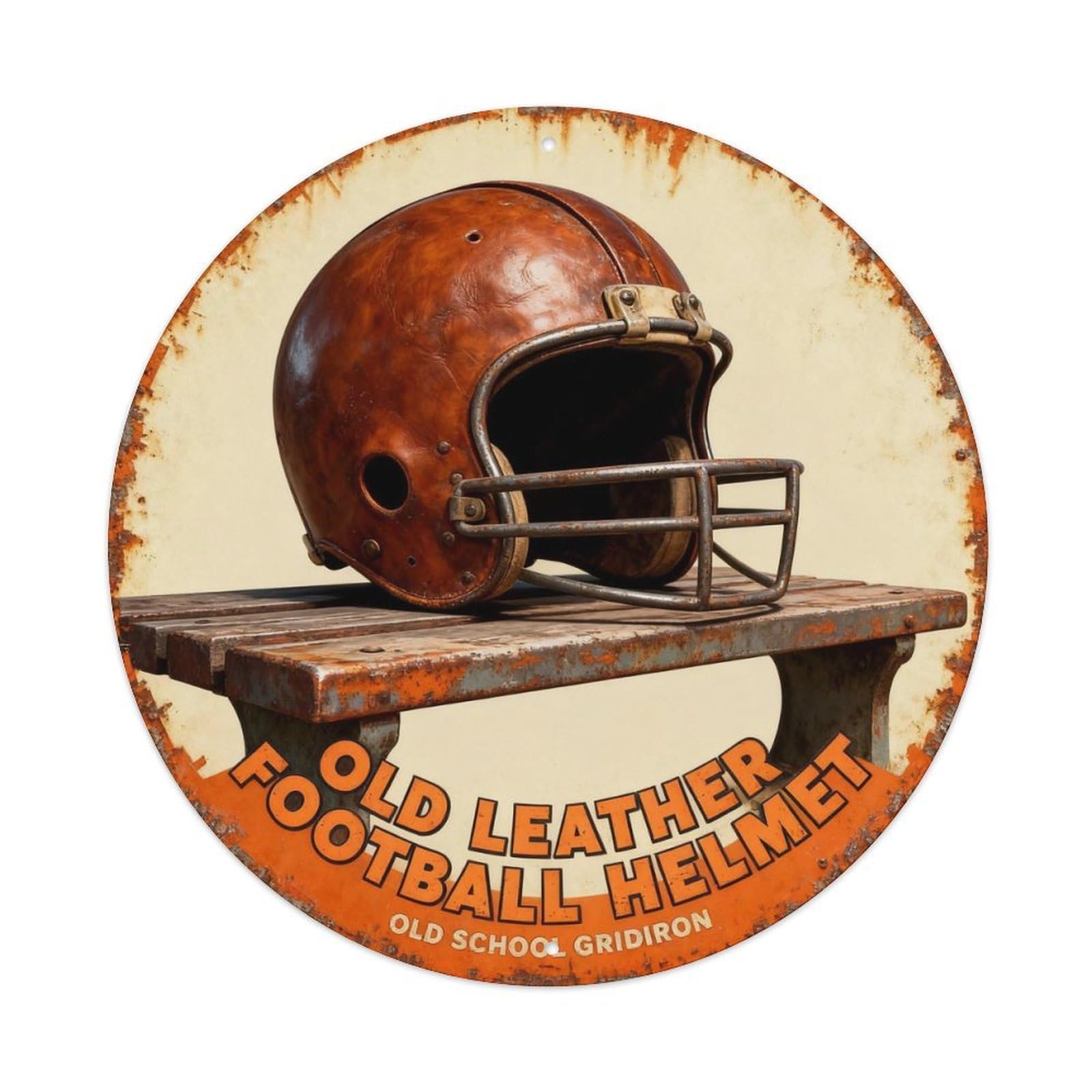 OLD SCHOOL GRIDIRON Metal Tin Sign Plaque