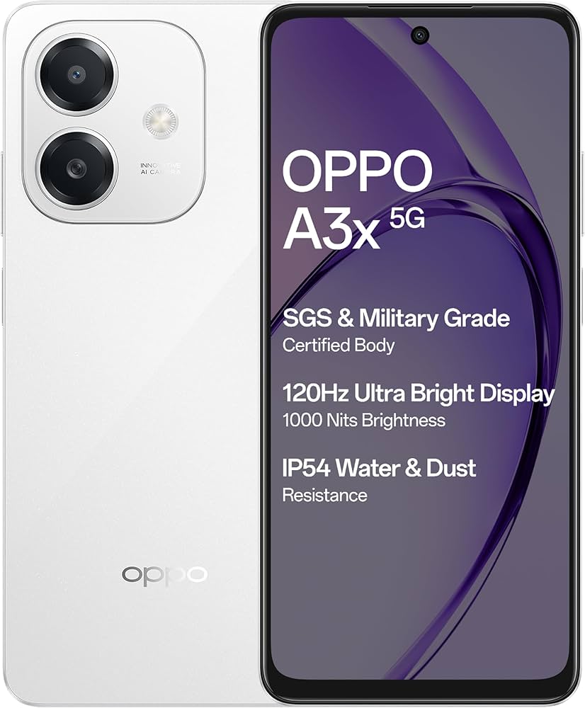 OPPO A3X 5G (Starlight White, 4GB RAM, 64GB Storage)|6.67” HD+
