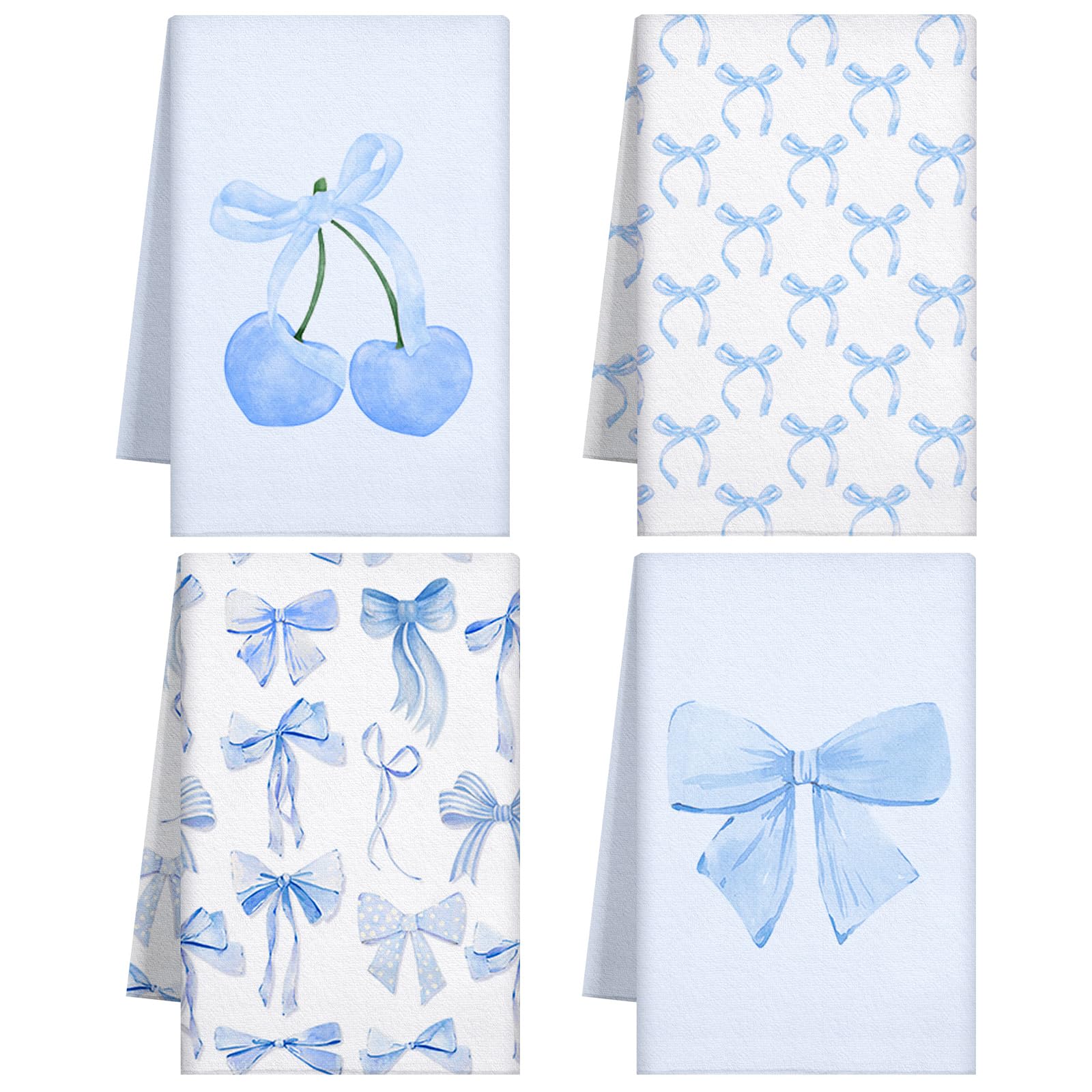 Macarrie 4 Pcs Bow Coquette Kitchen Towels Trendy Cute Hand Towels Coquette Bow Gifts Preppy Microfiber Kitchen Supplies for Hostess Housewarming, 18