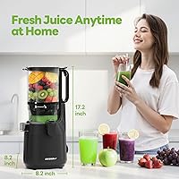 Vista 9 de Máquinas exprimidoras, canal de alimentación de boca grande de 5.3 pulgadas con autoalimentación y diseño manos libres, máquina extractora de jugo