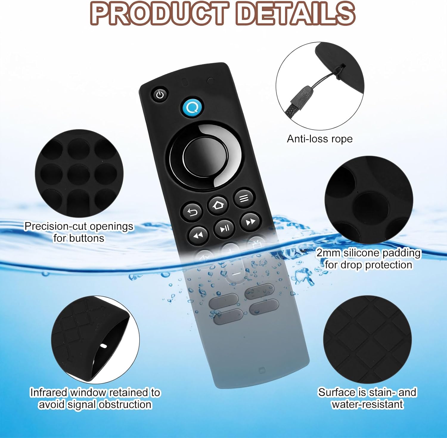 MECCANIXITY 2 Pcs TV Remote Cover, 150x40x15mm Silicone Remote Control Cover Anti Fall and Shock Absorbing Full Body Protective Case for TV Controller, Black