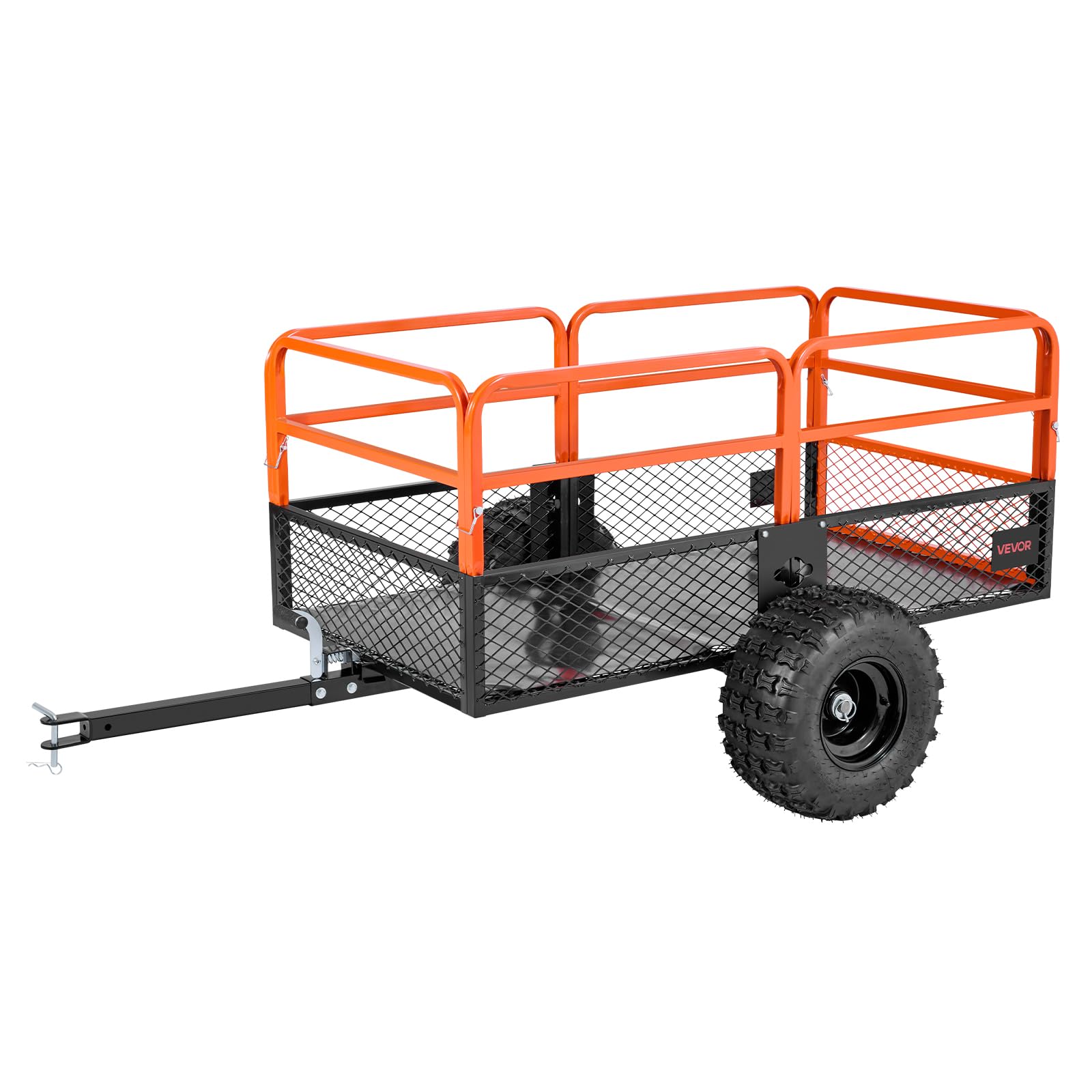 VEVOR Remorque à Benne Basculante, 793 L, Remorque de Tracteur Tondeuse à Gazon de Jardin en Acier, Capacité de Charge 800,6 kg, avec Pneus 45,72 cm, Chariot de Transport à Déversement pour VTT, UTV