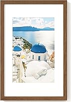 Vista 100 de Axeman Marco para póster de 18 x 24 pulgadas con paspartú para 16 x 20 pulgadas, marco de fotos de madera maciza de roble con vidrio templado, marco