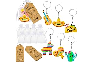 54Pcs Mexican Fiesta Party Favors Keychain Set