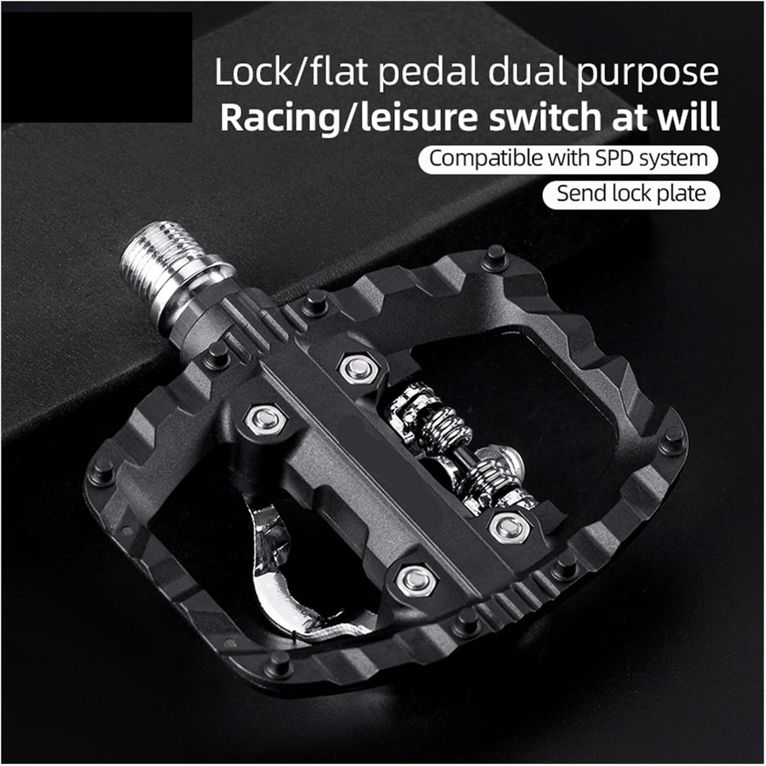 Bicycle Pedals Half Lock Flat Pedal 2-in-1 Anti-Slip Nylon Bike Dustproof Cleat Platform
