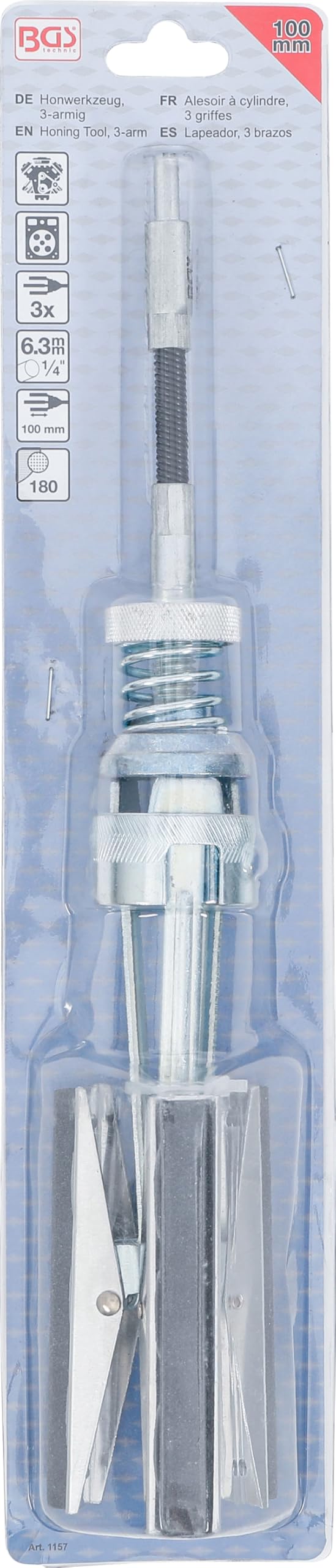 BGS 1157 | Levigatore cilindro freni, 3 braccia | Ø 58 - 168 mm | ganasce 100 mm