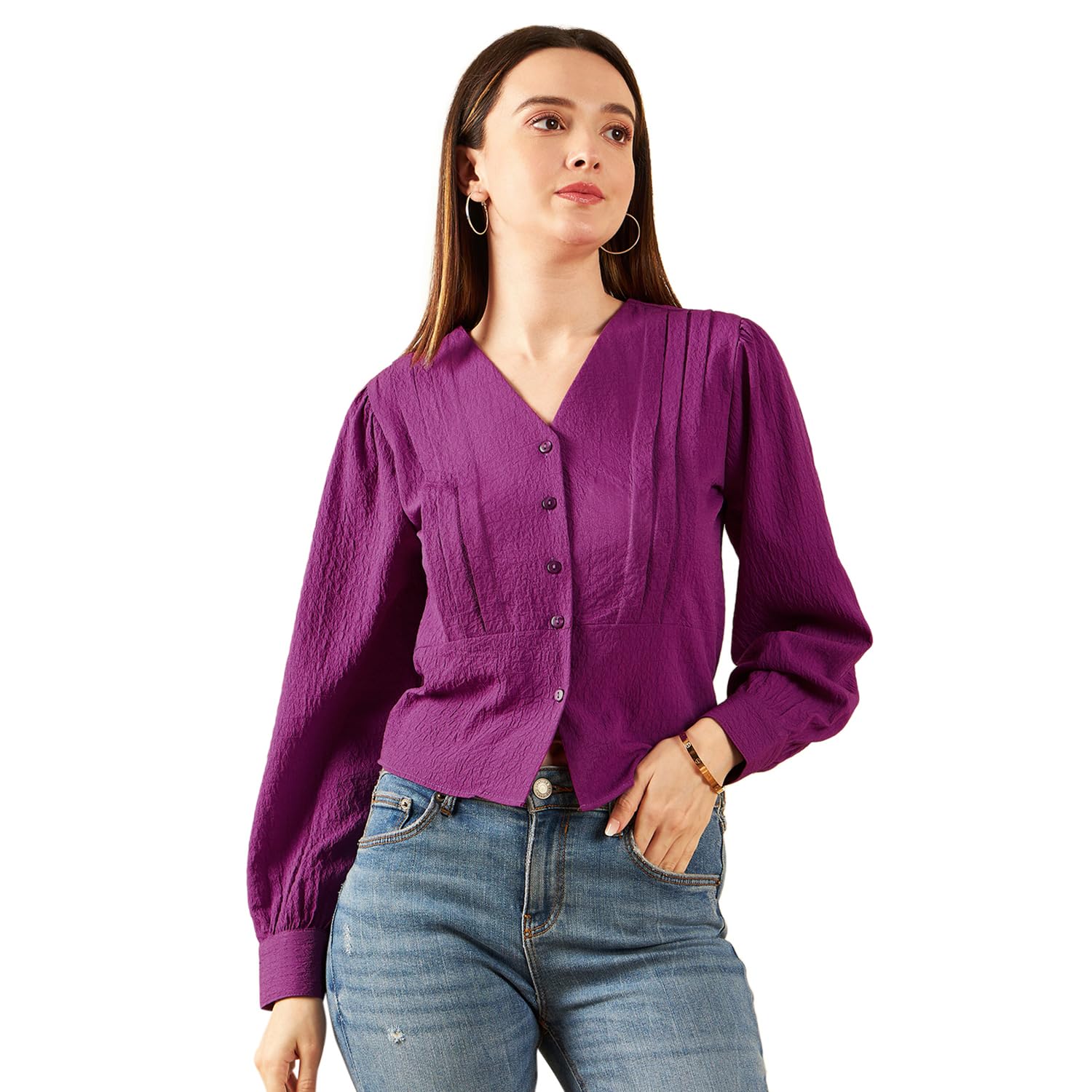 marie claire Women's Solid Regular Fit Blouse-picture-29