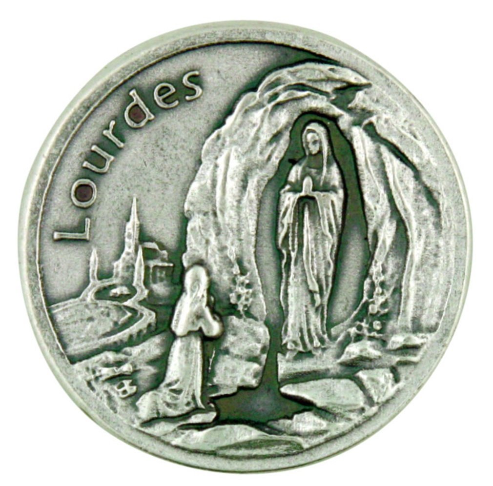 St.joseph's Catholic Giftshop On Amazon. Our Lady Of Lourdes Pocket Token. Prayer Token. Our Lady And St. Bernadette Medal. Perfect For Your Pocket, Wallet Or Purse.