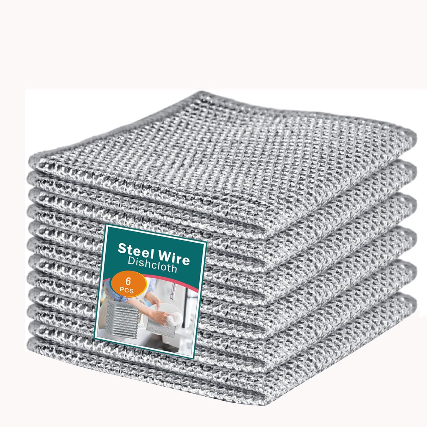 VRUKSH ENTERPRISES Steel Wire Non Scratch Dish wash Cloth, Utensil Cleaner Scrub for Kitchen dishwashing, Washing bartan, Multipurpose dishwash Cleaning Rags Pack of 6 (B0DCTKSFP9) Amazon Price History, Amazon Price Tracker