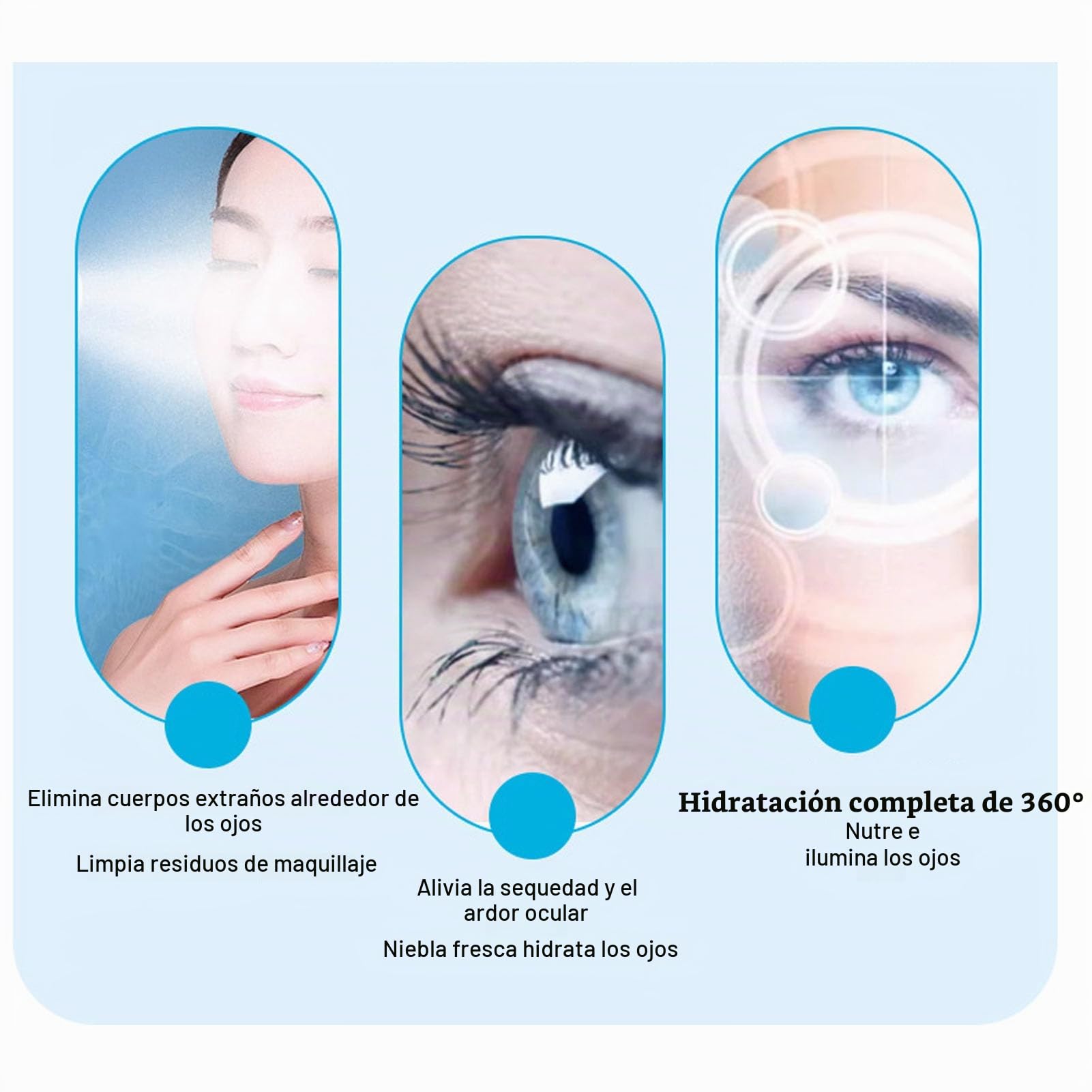 Nano Mist Sprayer, Nano Eye Mist Sprayer Dispositivo de Vapor para Ojos Secos y Cara Compresa Cálida Recargable Alivio de Niebla Facial Ojos Secos Niebla Facial