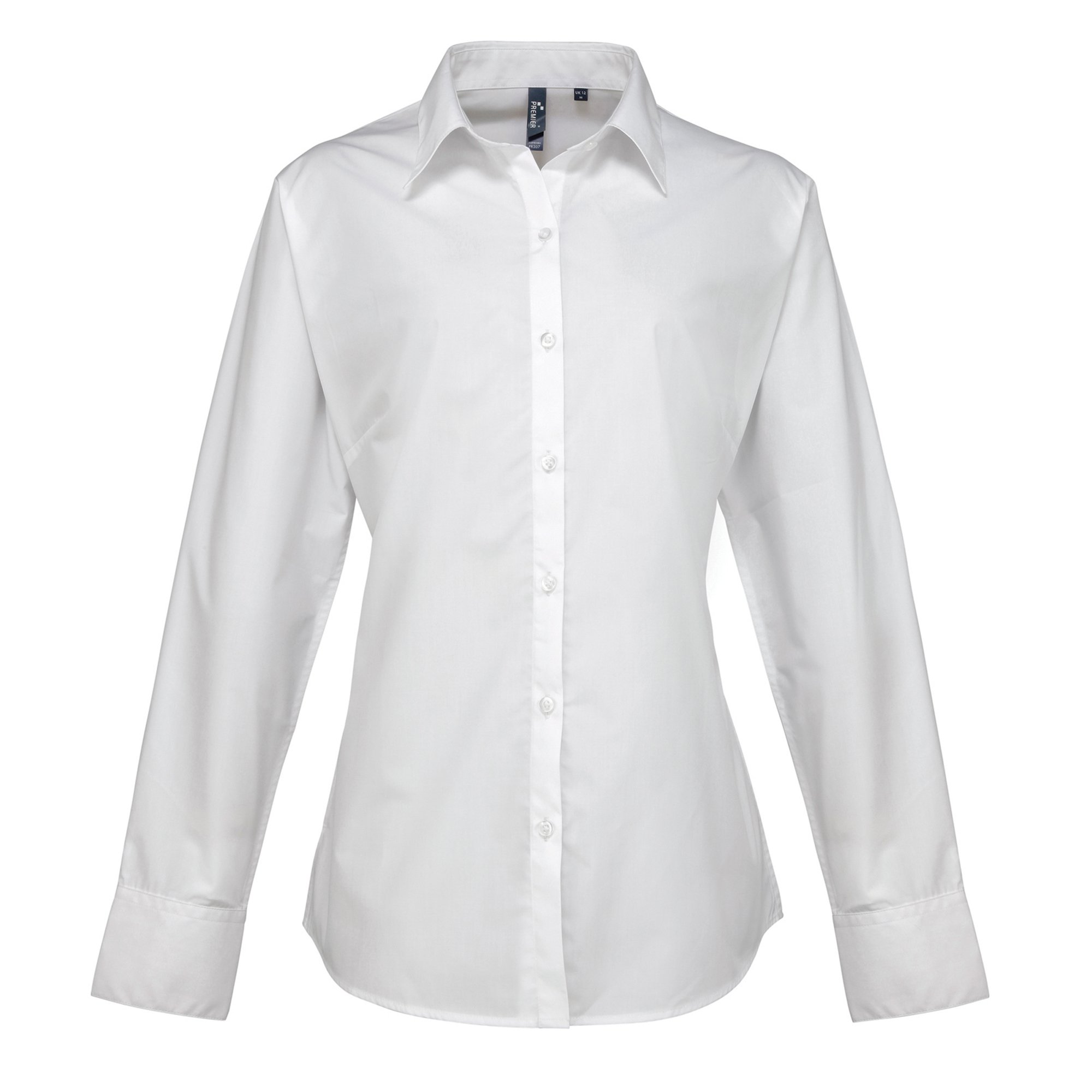 Premier Womens/Ladies Supreme Heavy Poplin Long Sleeve Work Shirt (18) (White)
