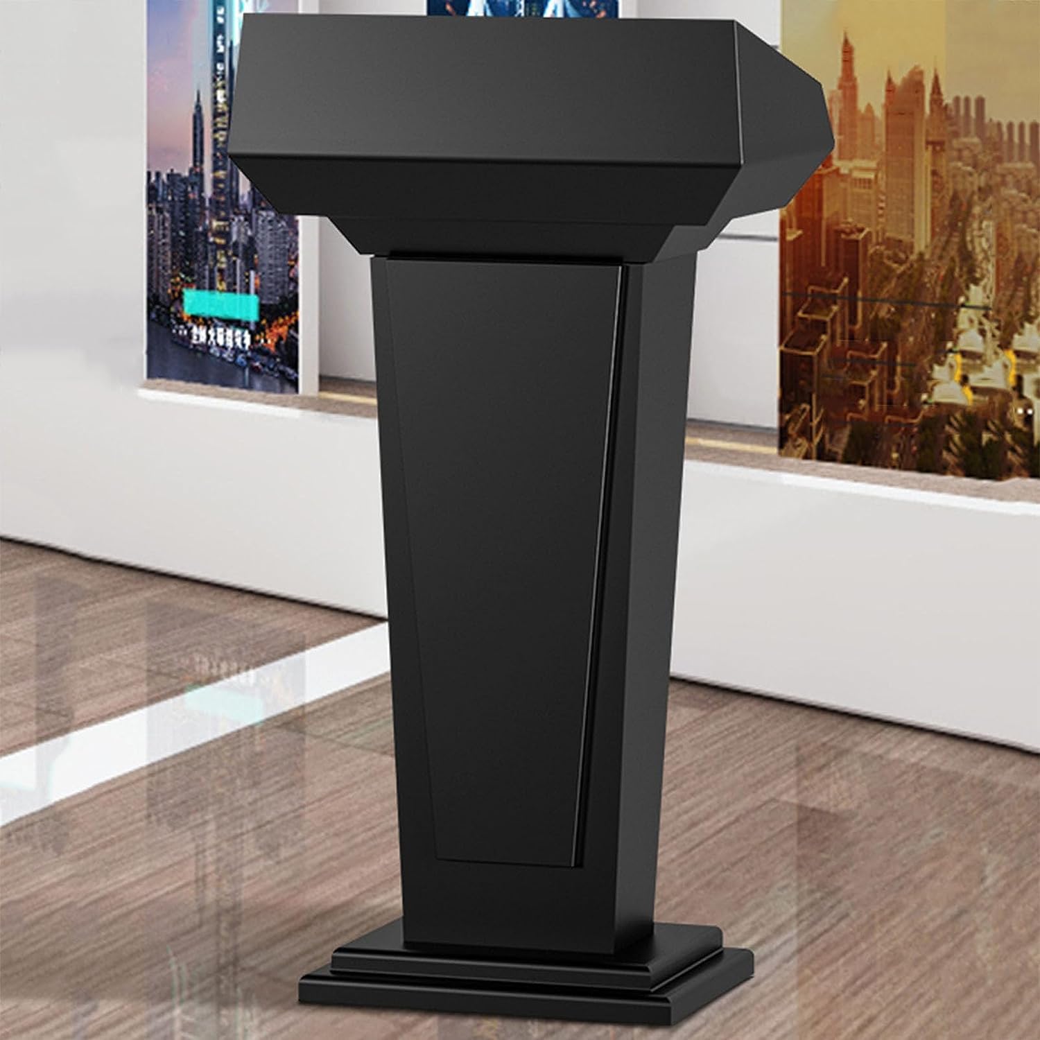 DUANHOZ Lectern Podium Stand, Podium Wood Stand Podium Stand Professional Presentation Lecterns & Podiums, Home Commercial Restaurant Podiums, Large Lectern Tables for Cl,White