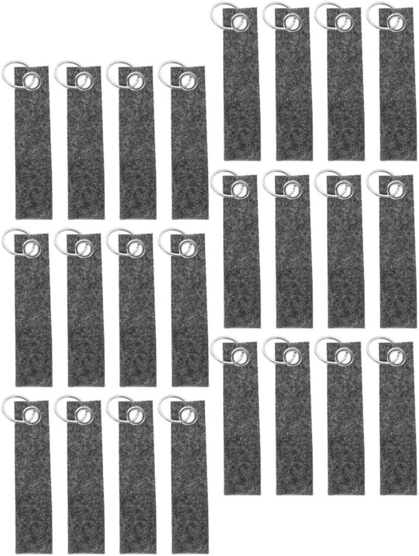 TEHAUX 100Pcs DIY Felt Keychain Blanks Durable Craft Tags for Bag Charms Backpack Decoration Minimalist Keyring Blanks for Accessories