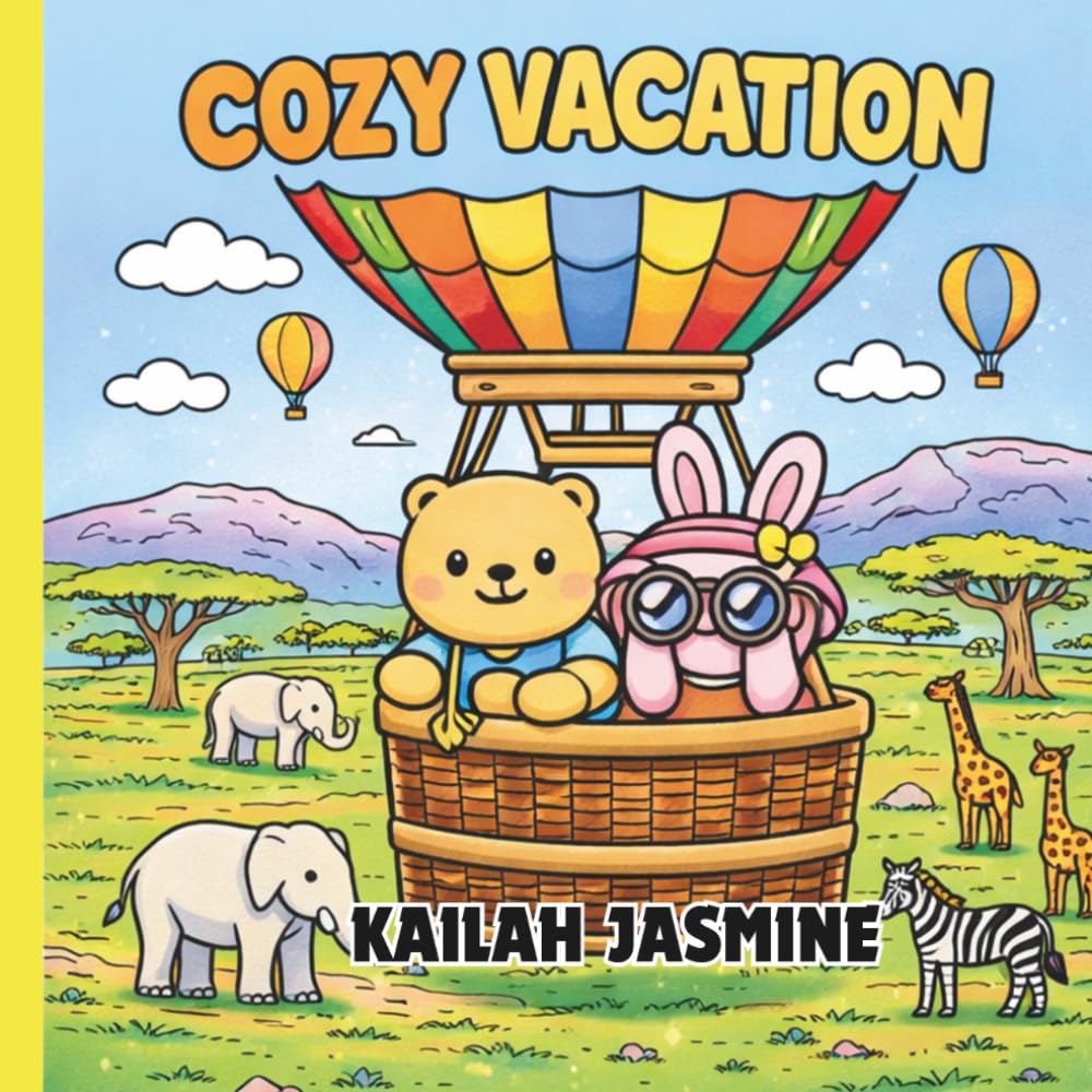 Cozy Vacation: Bold and Easy Coloring Book for Adults: Simple and Relaxing Travel-Themed Coloring Pages with Cute Scenes, Animals and Vacation Moments ... Designs (Kailah Jasmine Coloring)