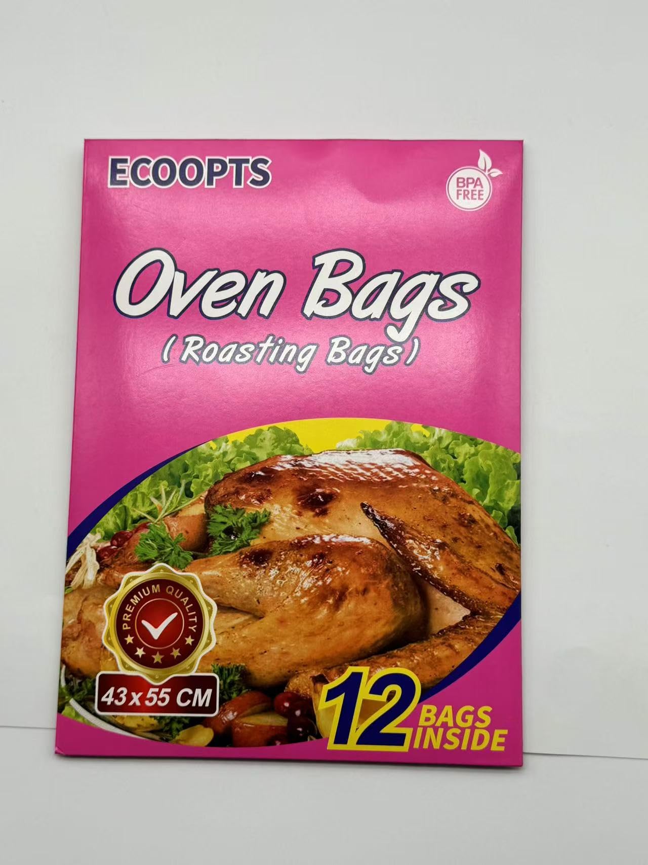 12 bolsas de horno para asar, tamaño pavo, bolsas grandes para asar pavo, carnes, pollo, pescado y verduras (1, 43 x 55 cm)