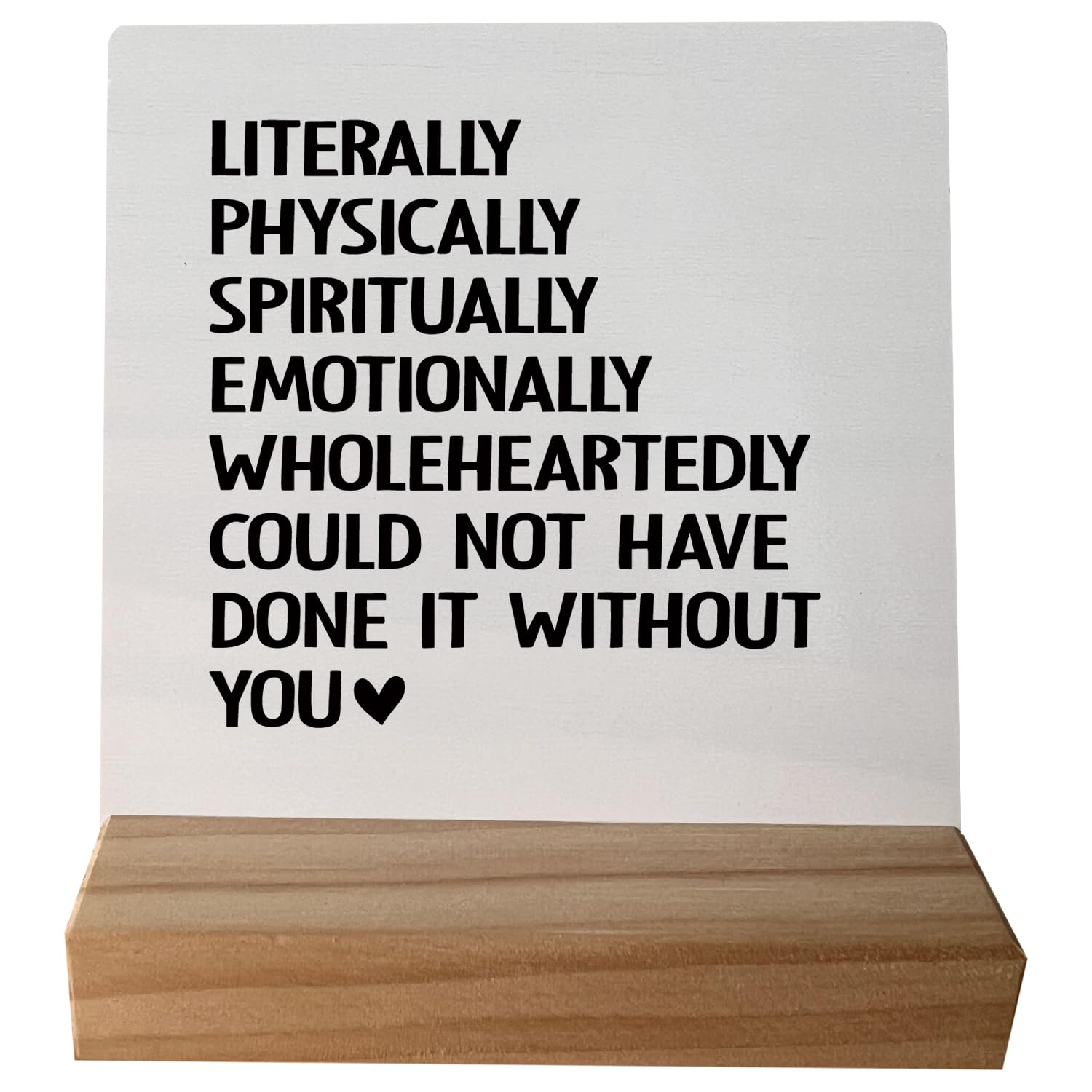 Small Thank You Gifts for Women Men Coworkers Friends,Team Gifts for Employees,Could Not Have Done It Without You Wood Plaque Sign