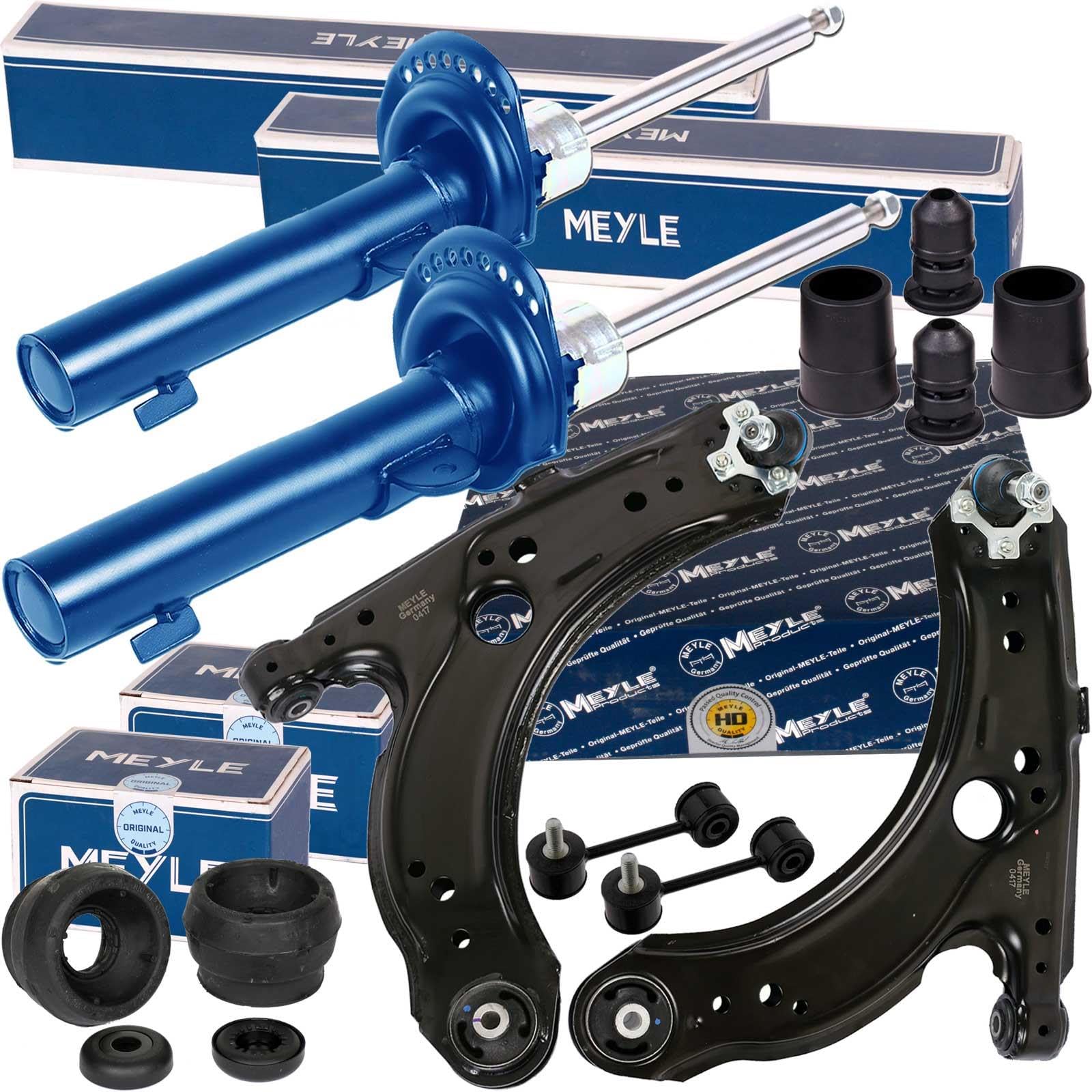 2x Meyle Stoßdämpfer Domlager Querlenker Va | 1266230011+1004121019/S+1160500009/HD+915415 für A3 Golf 4 Octavia