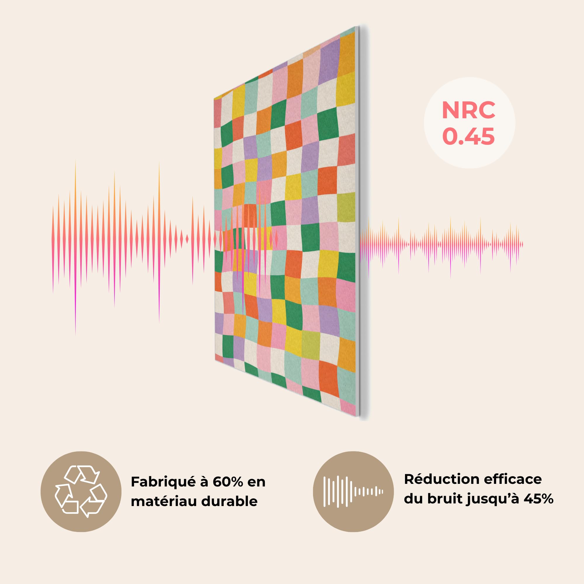 MuchoWow© Panneau Mural decoratif Acoustique Traitement pour Home Tableau