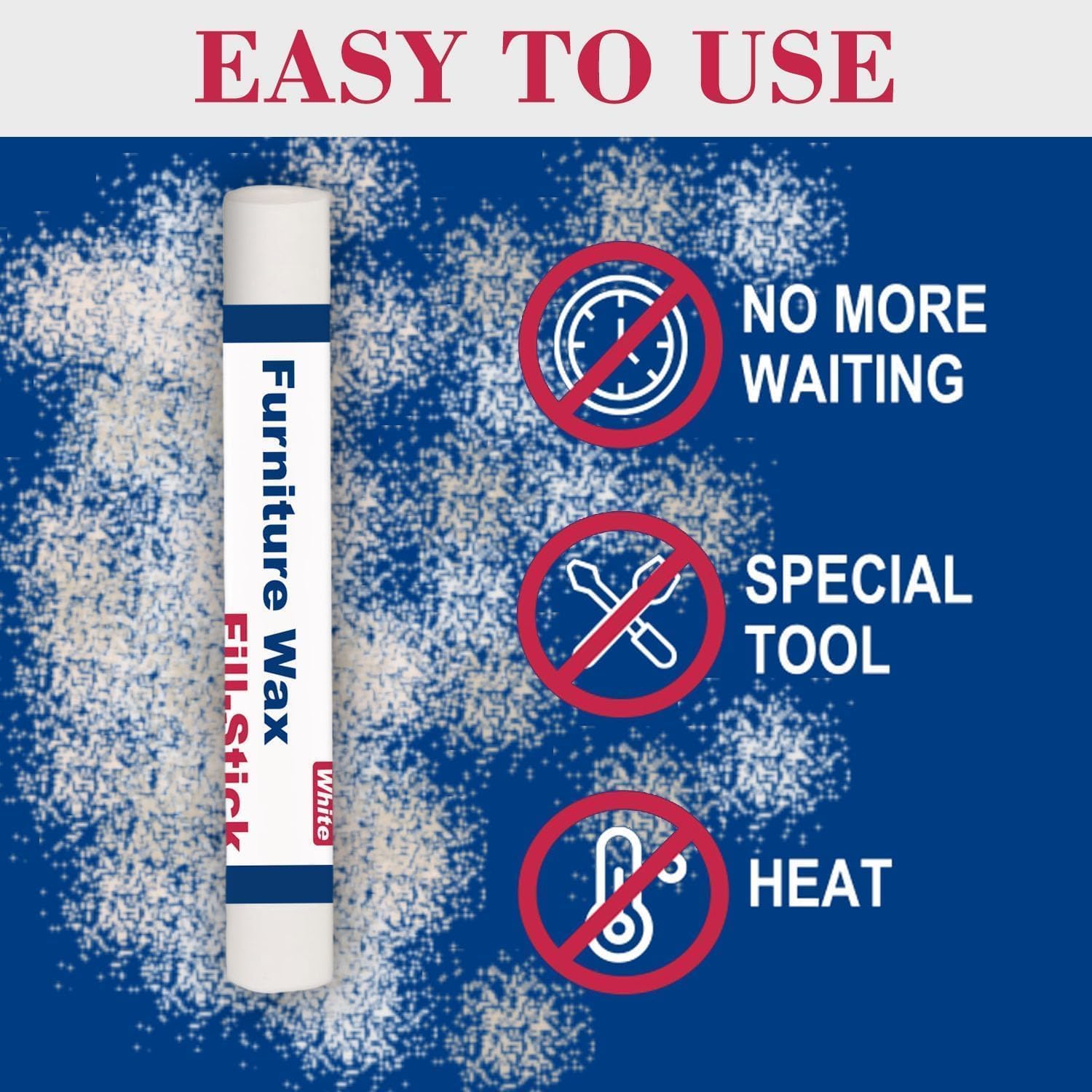 Wood Filler Sticks 3 Colors White Wax Fill Stick Wood Repair Kit for Scratches Crack Scuffs Gouges on — view 2